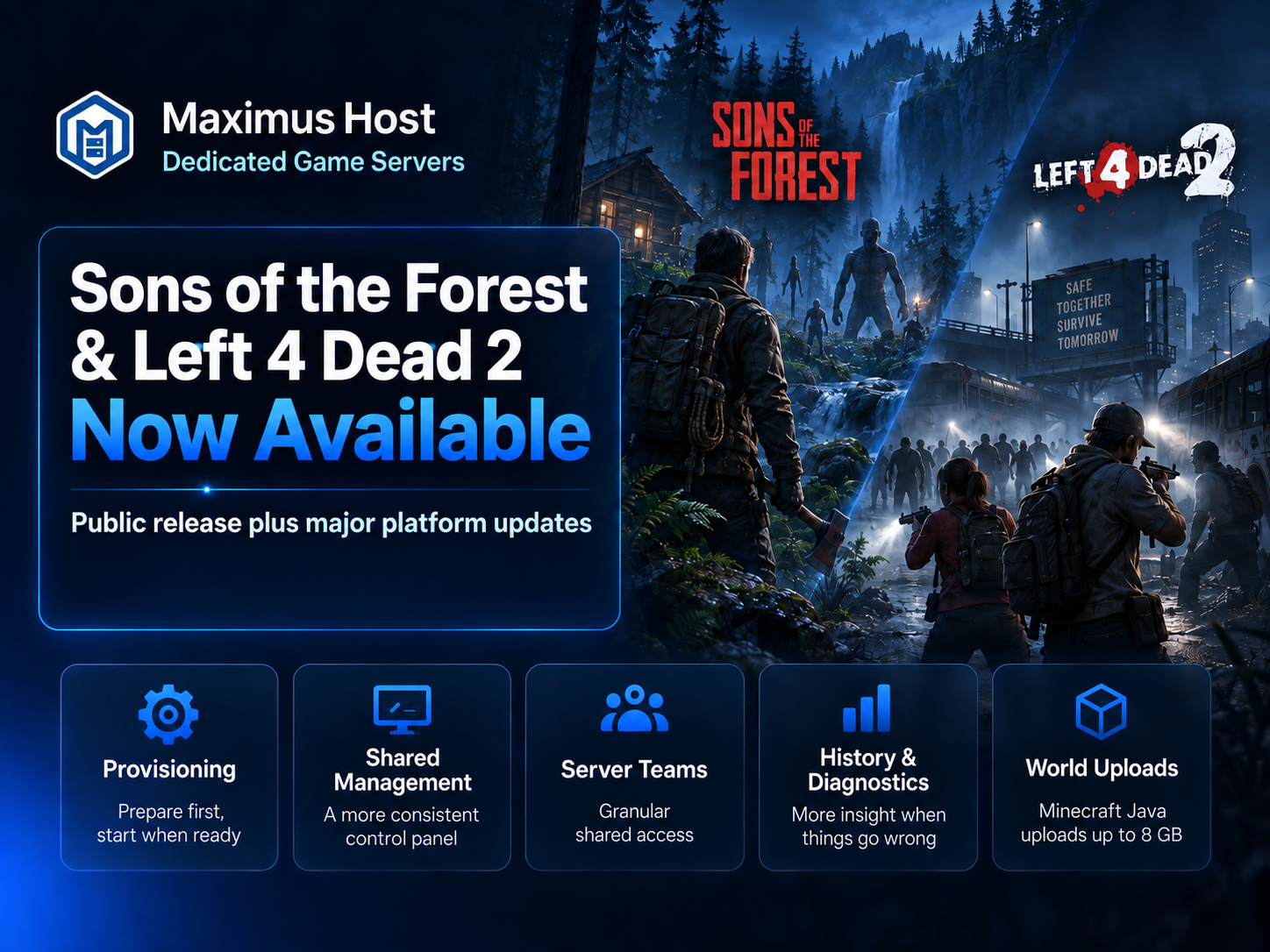 sons of the forest and left 4 dead 2 are now available